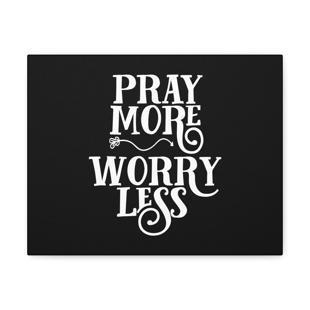 Scripture Walls Pray More, Worry Less Philippians 4:6 Curvy Arrow Christian